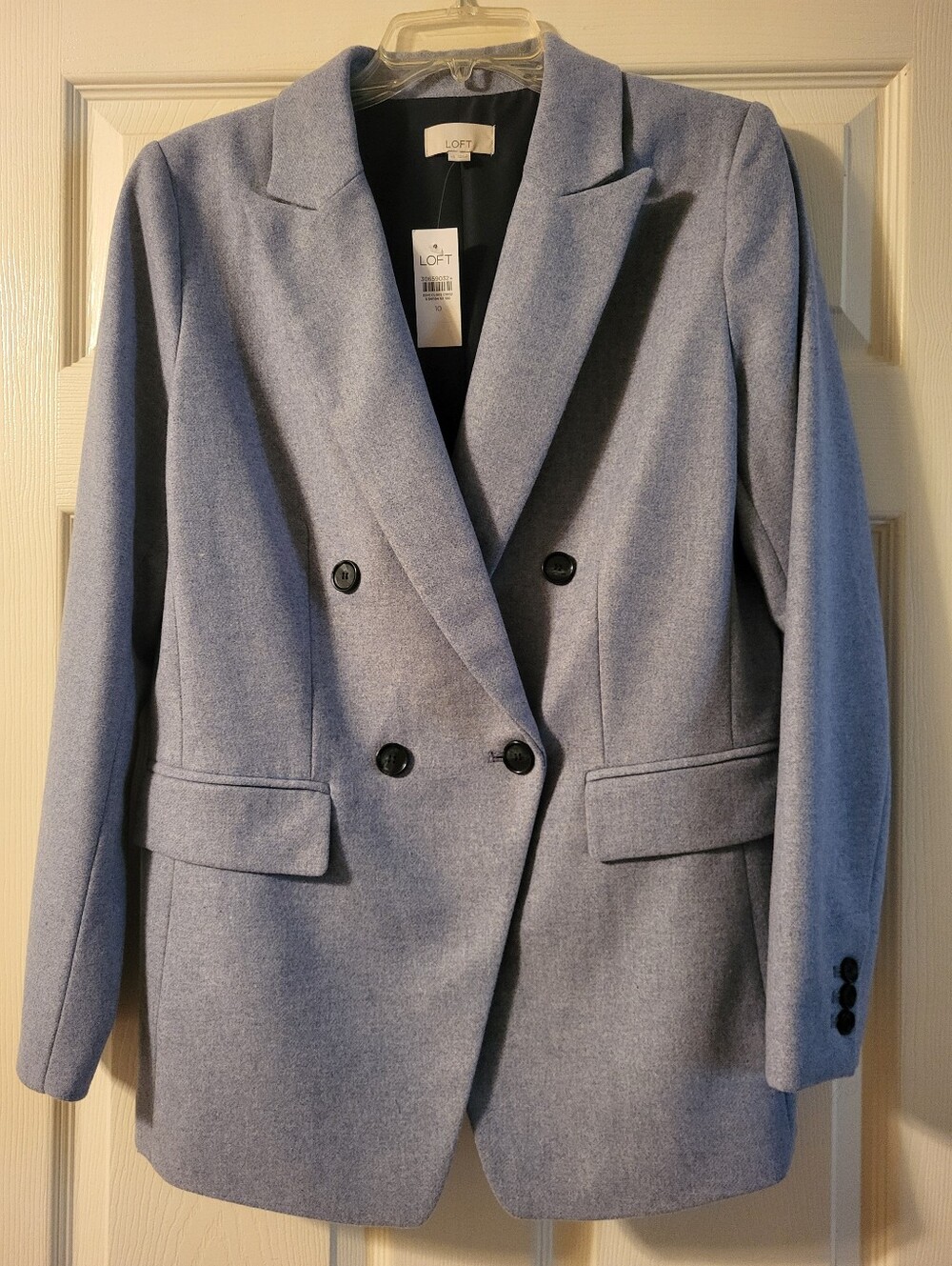 LOFT NWT Size 10 Double-Breasted Pale Blue Blazer